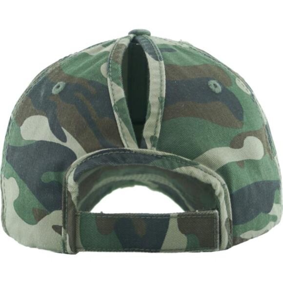 Distressed Ponytail Trucker Hat - Women\'s Baseball Cap - Solid main image 2